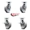 Service Caster 8 Inch Kingpinless Semi Steel Wheel Swivel Caster Set with 2 Brakes SCC SCC-KP30S820-SSR-2-SLB-2 - alternate 4